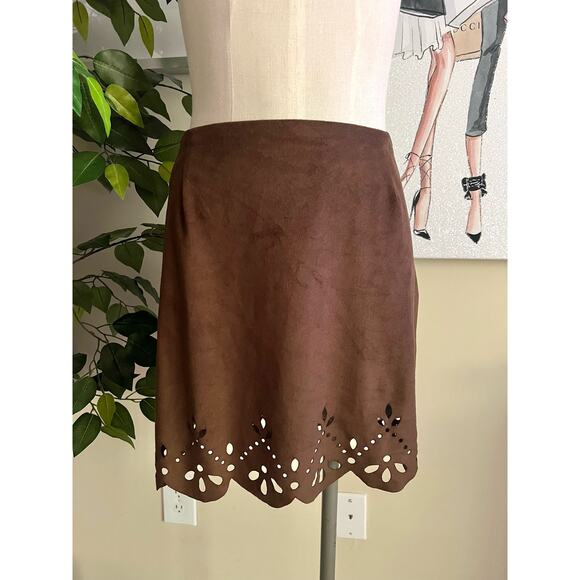 Charlotte Tarantola Dresses & Skirts - Charlotte Tarantola Boho Hippie Vegan Suede Stretchy Mini Skirt Size Medium